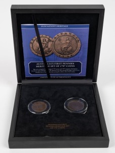 GEORGE III, One Penny and Two Penny "Cartwheels", in an attractive presentation box with an information booklet. VF. (2).