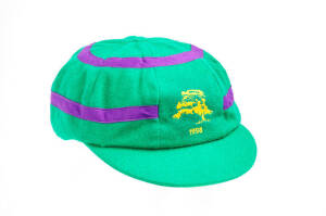 BRUCE REID'S ACB CHAIRMAN'S XI CAP, from the 1998 Lilac Hill match - ACB Chairman's XI v England (the 1st match of the 1998-99 England tour of Australia), green with lilac bands, with embroidered Lilac Hill logo & "1998" on front, signed inside by Bruce R