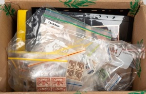 A very diverse and untidy accumulation in a carton; noted everything from used KGV heads, to PNG FDCS and Ryukyus stamps.
