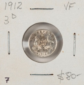 GEORGE V, 1912 Threepence, gVF.