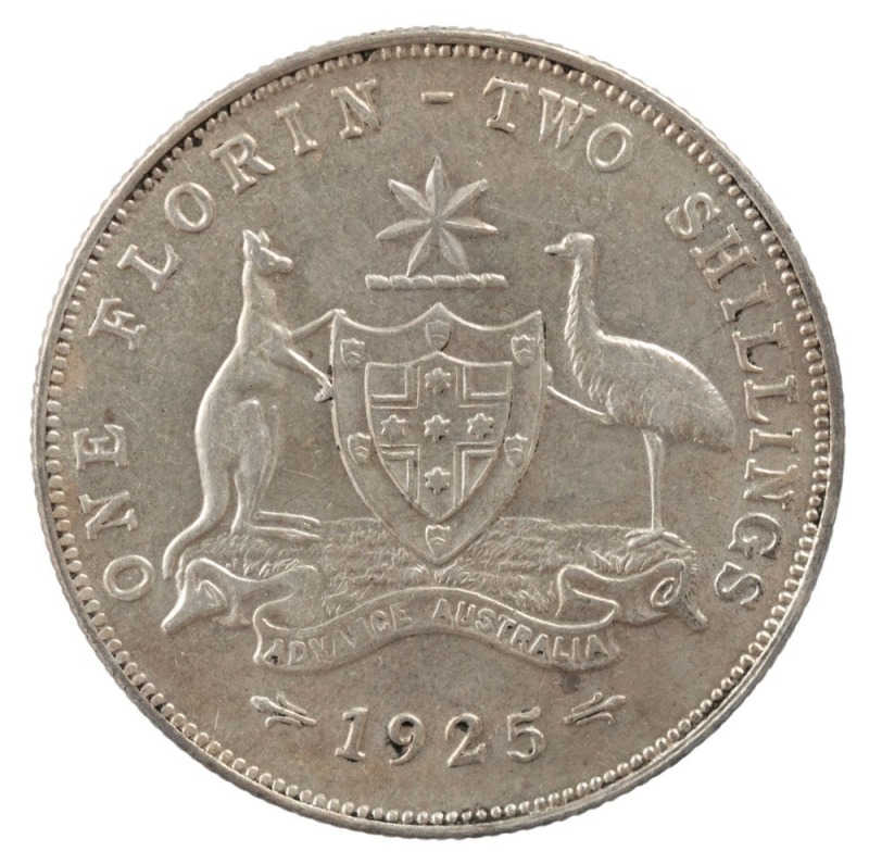 GEORGE V, 1925 Florin, EF.