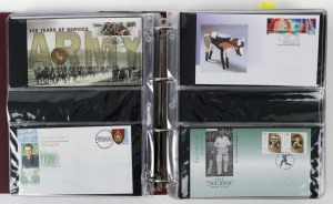 AUSTRALIA: Decimal Issues: FIRST DAY COVERS: Late 1980s to early 2000s unaddressed array in three volumes including sets, se-tenants, M/Ss & sheetlets and International Post to $10; also noted 1995 Dunlop, 1997 Bradman, 2001 Army Centenary & 2004 Eureka Stockade PNCs, plus a few mint issues. (300 approx).