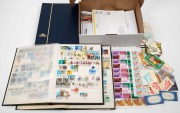 A mostly decimal period accumulation of stamps in part sheets (noted '71 Xmas blk.50), booklets, etc. With used accumulation in envelopes and in a few albums.