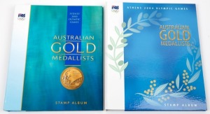 Australian Gold Medallist miniature sheet collections for 2000 Sydney (16) & 2004 Athens (17) Olympics; both in special albums. Face Value $157. Superb MUH.