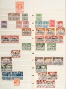 BELGIUM: A large ex-dealer's stockbook containing a very diverse range; noted 1866 50c & 1fr hexagonal Telegraph stamps M., 1890s definitives M/U, 1915 Pictorials to 5fr mainly U, 1940s Orval issues, mainly M/MUH, 1955 Anti-TB set M, M/Sheets, etc. (100s).