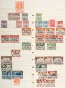 BELGIUM: A large ex-dealer's stockbook containing a very diverse range; noted 1866 50c & 1fr hexagonal Telegraph stamps M., 1890s definitives M/U, 1915 Pictorials to 5fr mainly U, 1940s Orval issues, mainly M/MUH, 1955 Anti-TB set M, M/Sheets, etc. (100s)