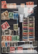 GERMANY: BERLIN: An ex-dealer's stockbook, 1949 - 1980s; noted 1952 Famous Men (4 complete sets), 1953 Uprising (2 sets), Furtwangler (3), etc. Very untidy. Also some Back-of-the-book material. (100s). - 2