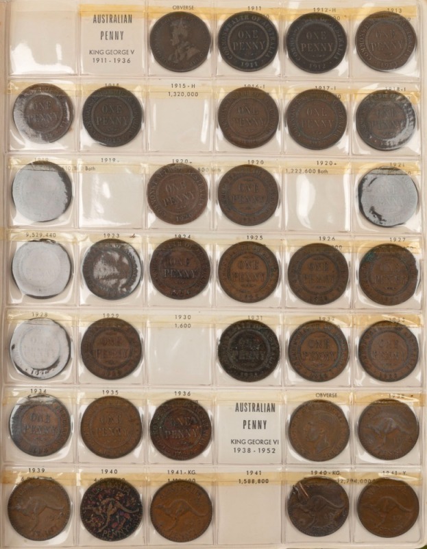 A predominantly pre-decimal collection/accumulation in an album. Very mixed condition, with 1937 Crowns (2), 1914-38 Florins (10), an 1857 Hanks & Lloyd Ѕd, 1966 type set to 50c, etc. (250+).