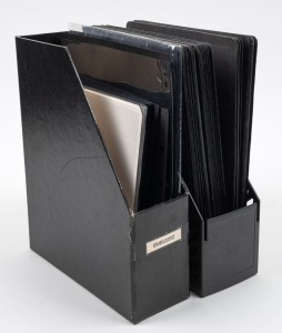 ACCESSORIES: A quantity of Hagner pages (used and unused) and similar items in two file boxes.