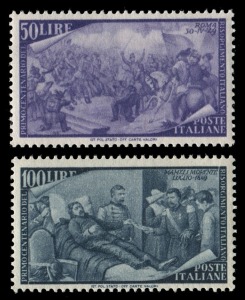 ITALY: 1948 3L - 100L Centenary of the 1848 Revolution, complete set, (13) MUH.