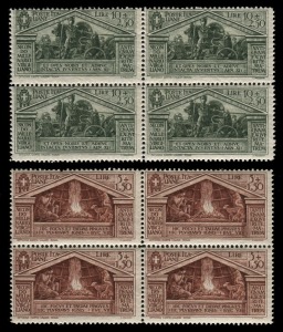 ITALY: 1930 15c - 10L+2L50 Birth Bimillenary of Virgil, complete set of 9 (Sassone 282-290) in blks.4, superb MUH. (36).