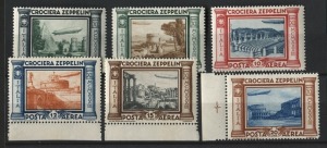 ITALY: 1933 3L - 20L "Graf Zeppelin" set, (6) superb MUH.