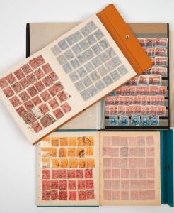 Mainly KGV heads and 1920s-30s commems., duplicated range in 3 stockbooks. (100s).