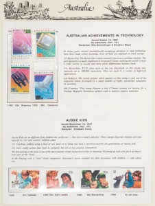 1987 - 90 specialized collection in Seven Seas album; includes Specimen overprints, booklets, self-adhesive strips, Exhibition overprints, M/Sheets, gutter strips, etc., MUH.