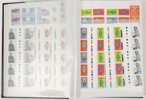 2000s accumulation of gutter blocks, M/Sheets, blocks and strips in a large stockbook. Mainly Australia, Cocos (Keeling) Islands and Christmas Island, MUH. FV: approx. $1050++.