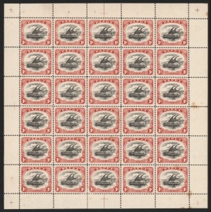 PAPUA: 1907-10 (SG.60) 1d Black & Carmine, sideways wmk, perf.11, complete sheet (30), mainly MUH and fresh but several affected by gum tones. Ideal for plating, with numerous identifiable varieties.