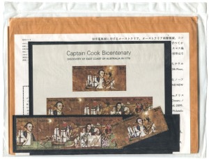 1970 (SG.459-MS465) Captain Cook Bicentenary, Post Office stamp pack, with Japanese language insert, sold only at the Australian Pavilion at 'Expo 70' (Osaka, Japan), fully sealed as issued.