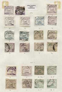 INDIAN FEUDATORY STATES: CHARKHARI: 1897 - 1931 collection on album pages (Cat. £300 approx), plus a small range of other Feudatory States items including BINDI SG.52 and 65, CHARKHARI SG.39a, and TRAVANCORE SG.67d in a gutter pair MUH. Total Cat.£800+.