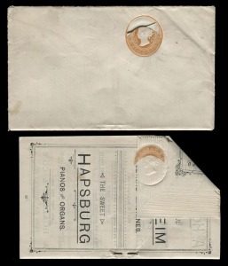 VICTORIA - Postal Stationery: ADVERTISING ENVELOPE: 1894 (Stieg: KB15) 1d Orange-Brown PTPO Envelope for Bear's Patent Advertising Booklet, with 32pp advertising booklet enclosed; the envelope in very good condition, the booklet in very fine condition, un