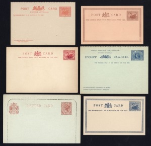 WESTERN AUSTRALIA: POSTAL STATIONERY: A good collection in album pages, comprising of Postal Cards, Reply Cards, Lettercards, Envelopes, Registered Envelopes and two Governor Frank Stamp Envelopes, Used and Unused. (Total: 42, incl. several uprated exampl