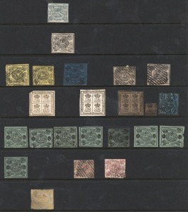 GERMAN STATES: A Hagner binder containing a substantial, duplicated range of stamps, locals, and cinderellas from the various German States. Totally unchecked, this must be worth some attention. Bound to yield some winners! (100s).