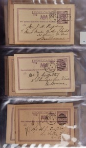 VICTORIA - Postal Stationery: A comprehensive collection in a large album, comprising of Used, unused and CTO examples throughout, with extensive POSTAL & REPLY CARDS including American Fleet types, Letter Cards including to foreign destinations, REGISTERED ENVELOPES including foreign destinations, WRAPPERS, including STAMP DUTY Opts., uncut pairs, and printed-to-order types. A fine source of material for a display. (approx. 300 items).