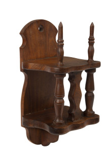 GEORGE TURVEY wall shelf, carved and turned blackwood, Chewton, Victoria, early 20th century, 36cm high
