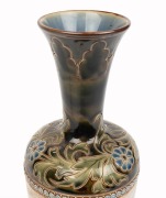 DOULTON LAMBETH&nbsp;pottery vase with sgraffito landscape decorated with sheep and donkeys by HANNAH BARLOW, 19th century, impressed factory mark and artist's monogram to base, 31.5cm high - 3