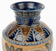 DOULTON LAMBETH&nbsp;pottery vase adorned with sgraffito&nbsp;horse&nbsp;vignettes decoration&nbsp;by HANNAH BARLOW and FRANCIS LEE,&nbsp;circa 1875, impressed factory mark and artists monograms to base, 16cm high - 3