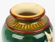 DOULTON&nbsp;LAMBETH FAIENCE antique English ceramic vase with hand-painted floral decoration by ISABEL LEWIS, circular factory mark and artist's monogram to base, 21.5cm high - 4