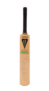 ALLAN BORDER, match used "Duncan Fearnley - The Magnum" Cricket Bat, signed on front and endorsed "AUSTRALIA v INDIA, TIED TEST MADRAS 1986. This is to certify that this bat was used during my innings of 106 during the Tied Test in Madras 1986. Allan Bord