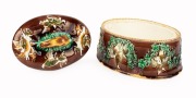 WEDGWOOD antique English majolica game tureen with original liner, 19th century, impressed "WEDGWOOD" 16cm high, 25cm wide - 3