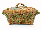 Antique English majolica game tureen decorated with hare and ducks, 19th century, 15cm high, 34cm wide - 3