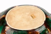 WEDGWOOD antique English majolica oval serving platter with branch handles, 19th century, impressed "WEDGWOOD" and bearing "Richard Dennis, Wedgwood Exhibition, 1982" label, 30cm wide - 3