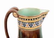 WEDGWOOD antique English majolica pottery jug, 19th century, impressed "WEDGWOOD" and bearing "Richard Dennis, Wedgwood Exhibition, 1982" label, 23.5cm high - 2