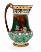 WEDGWOOD antique English majolica pottery jug, 19th century, impressed "WEDGWOOD" and bearing "Richard Dennis, Wedgwood Exhibition, 1982" label, 23.5cm high - 5
