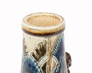 MARTIN BROTHERS antique English art pottery vase with dragon head handles, 19th century, engraved "R. W. Martin, Southall", ​​​​​​​18.5cm high - 3