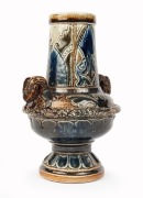 MARTIN BROTHERS antique English art pottery vase with dragon head handles, 19th century, engraved "R. W. Martin, Southall", ​​​​​​​18.5cm high - 4