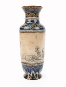 DOULTON LAMBETH pottery vase adorned with sgraffito&nbsp;deer decoration by HANNAH BARLOW, circa 1881, impressed factory mark and artist's&nbsp;monogram&nbsp;to base, 25cm high - 4