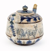 DOULTON LAMBETH&nbsp;pottery teapot with sgraffito goat decoration&nbsp;by HANNAH BARLOW and ANNIE GENTLE, circa 1880, impressed factory mark and artists' monograms to base, 12cm high, 21cm wide - 3