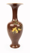 ROYAL DOULTON FAIENCE antique English pottery vase with hand-painted Sturt Desert Pea decoration by Katherine Smallfield, impressed and factory stamped "Royal Doulton, England", an impressive 35cm high - 2