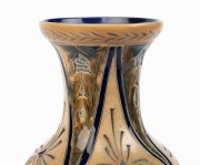 DOULTON LAMBETH&nbsp;pottery vase with sgraffito donkey decoration&nbsp;by HANNAH BARLOW, circa 1880, impressed factory mark and artist's monogram to base, 27.5cm high - 4