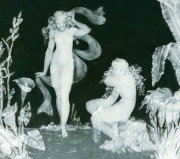 GEORGE JONES antique English p&acirc;te-sur-p&acirc;te porcelain plaque of two nymphs by FREDERICK SCHENCK, circa 1880, signed "George" lower right, 30.5cm diameter - 2