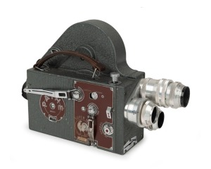 PATHÉ: Webo Super 16 movie camera, c. 1946, with Tele-Cinor 75mm f3.5/Cinor 25mm f1.9/Cinor 20mm f1.5 lenses.