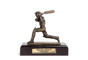 DON BRADMAN, bronze statuette "The Cover Drive - Sir Donald Bradman A.C." by Fredric Whitehouse, Bradman Museum limited edition 343/500, 19cm tall. G/VG condition.