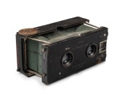 GOERZ: 'Stereo Vest Pocket Tenax' 45 x 107mm plate stereo camera, c. 1912, with twin Celor&nbsp;60mm f4.5 lenses.