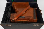 BERMPOHL & CO. K. G.: Unusual 130 x 180cm plate 'Naturfarbenkamera' single-exposure three-colour camera [#722], c. 1933, with Goerz Celor&nbsp;Series Ib No. 3 Focus 8&frac14;" f5 [#310045]. Offered in felt-lined box with six double dark slides. - 2