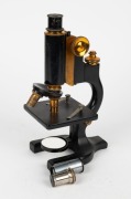 SPENCER BUFFALO: Brass and steel microscope [#68254], 19th century, 38.5cm at highest setting, in timber box with two additional elements. - 4