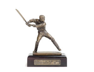 VICTOR TRUMPER, bronze statuette "Stepping Out to Drive - Victor Trumper" by Fredric Whitehouse, limited edition 343/500, 20cm tall. VG condition.