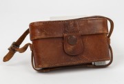 LEITZ: Black-body/chrome-fittings Leica II Model D rangefinder camera [#86985], c. 1932, with Elmar 50mm f3.5 lens, front lens cap, and leather case. - 6